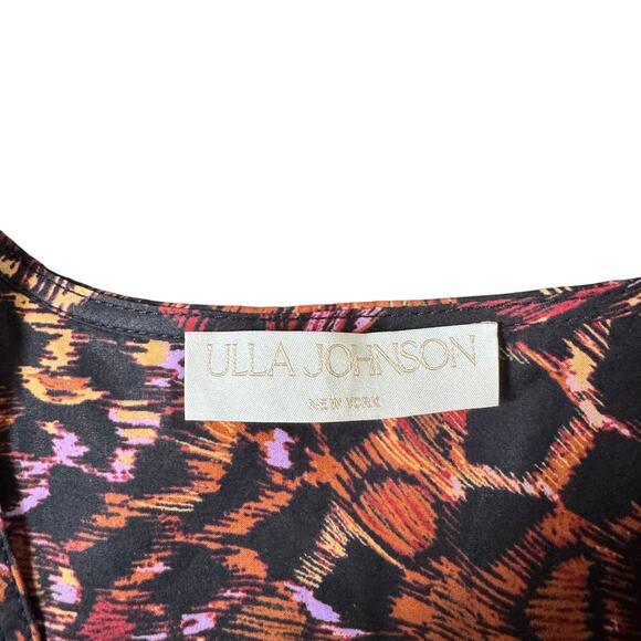 Ulla Johnson Lulu Pleated Cotton Tiered Mini Dress Rosefinch - Picture 5 of 12